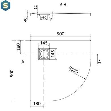 Душовий піддон Cersanit Tako 90x90 S601-120, Білий