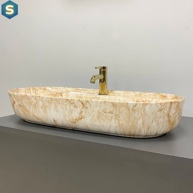 Умывальник VBI Terni M travertine накладной VBI-011804, Бежевый