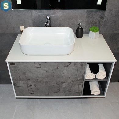 Тумба с умывальником Rexon Ombra RX99CG/100 Glossy White/Concrete Grey 19910C