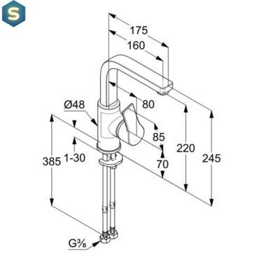 Смеситель для умывальника Kludi Zenta SL 480280565, Хром