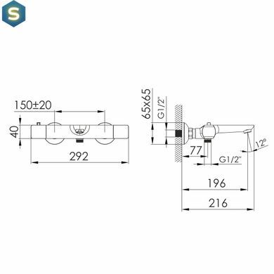 Термостат для ванны Imprese Bilovec хром f03200901AA, Хром
