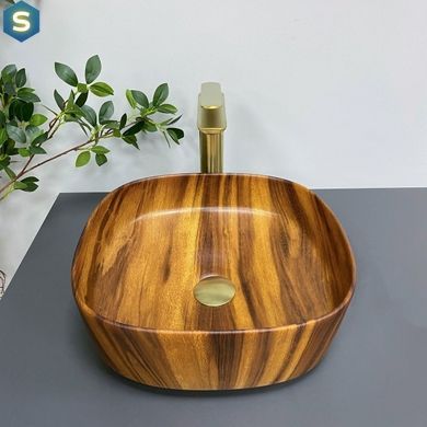 Умивальник (раковина) VBI AREZZO WOOD MATT накладний, Цемент матовий