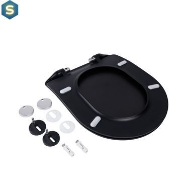 Сидіння для унітаза Qtap (Robin, Scorpio) з мікроліфтом Slim QT99U184UF450MB, Черный матовый