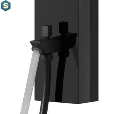 Душова панель Corsan Snake black з виливом S002MBLW, Черный матовый
