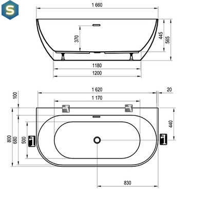 Ванна акрилова Ravak Freedom W 160x80 XC00100024