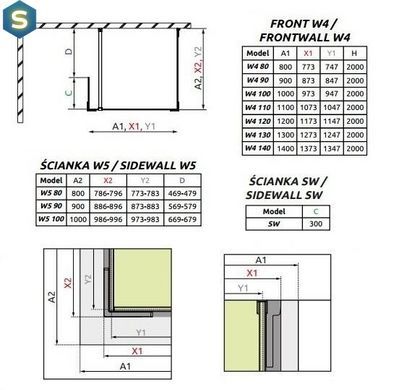 Душова кабіна Radaway Euphoria Walk-In IV 80x100x200 383140-01-01+383152-01-01+383160-01-01