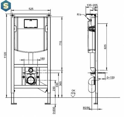Інсталяція прихованого монтажу для унітазу Villeroy & Boch ViConnect 92246100