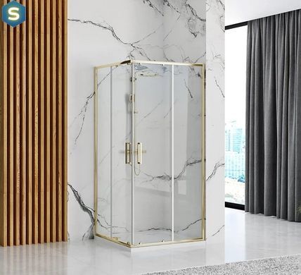 Душова кабіна Rea Punto 90x90 gold розсувна REA-K6440, Золотий, Універсальна, золотий