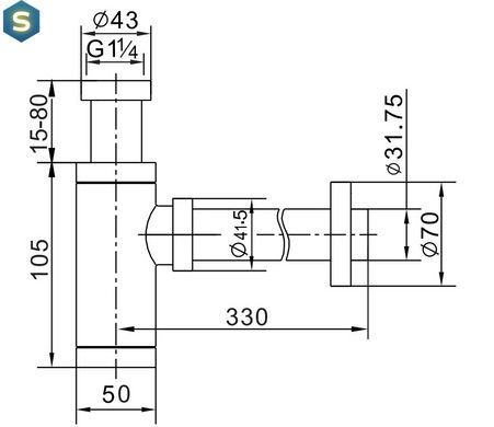 Сифон для раковины Mexen graphite универсальный MEX-79960-66, Графит