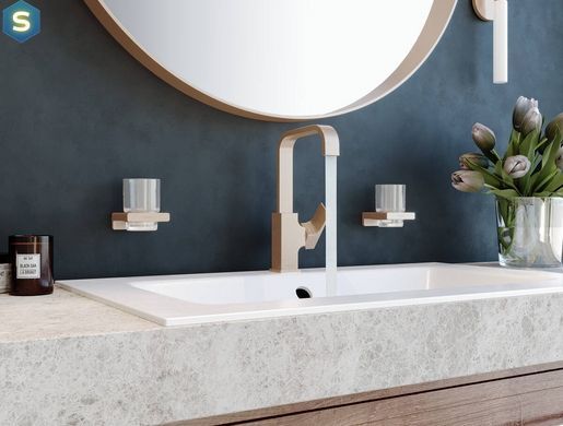 Стакан подвесной Hansgrohe AddStoris Brushed Bronze/стекло 41749140