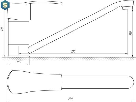 Смеситель для кухни Globus Lux Queensland GLQU-203, Хром