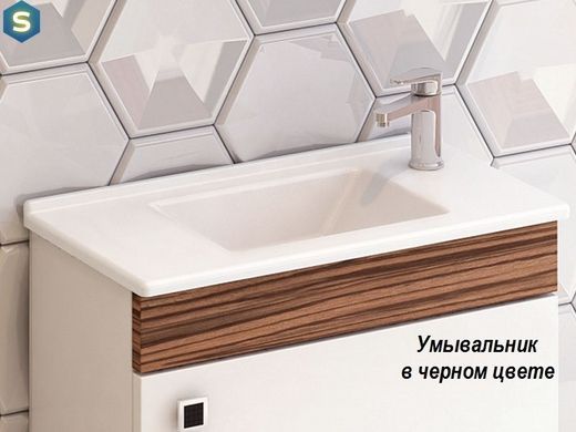 Умивальник Idevit Merkur 26x50 0201-3505-07 правий, Чорний/золото