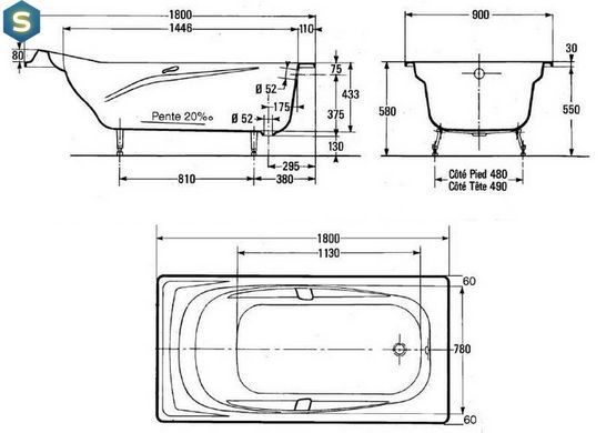 Ванна чавунна Jacob Delafon Super Repos 180x90 E2902-00