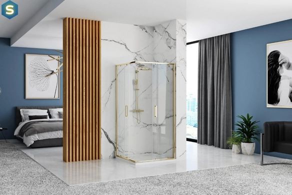 Душова кабіна Rea Punto 90x90 gold розсувна REA-K6440, Золотий, Універсальна, золотий