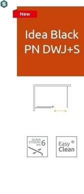 Шторка для ванни Radaway Idea Black PN DWJ+S 170х75 ліва 10042170-54-01L + 10005075-54-01R
