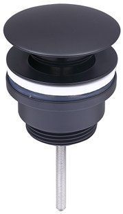 Донный клапан для раковины VBI black click-clack универсальный VBI-059000BL, Черный матовый