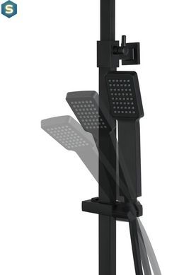 Душова система Corsan Ango Black Matt з термостатом та виливом CMN02TBLW, Черный матовый