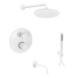 Душова система Paffoni Shower з термостатом та виливом &Oslash;225 мм white matt KITLIQ019BO225, Белый матовый