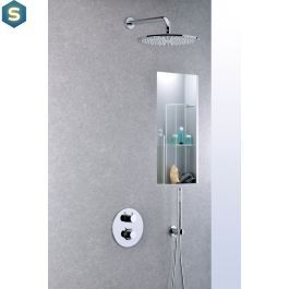 Душевая система скрытого монтажа Paffoni Shower с термостатом на 2 потребителя с верхним душем &Oslash;300 мм chrome KITLIQ018CR300, Хром