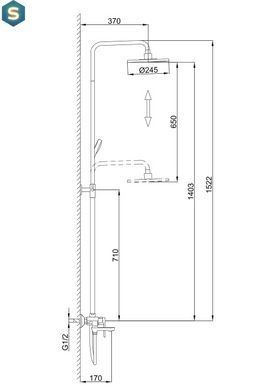 Душевая система Frap F2434, поворотный излив - переключатель на лейку, белый/хром, Хром