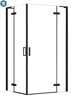 Душова кабіна Rea Hugo 80x80 подвійна black REA-K6600, Чорний/золото, Універсальна, прозорий