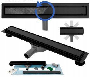 Душевой канал Rea Neo Pro black 2в1 черный 90 см REA-G8908