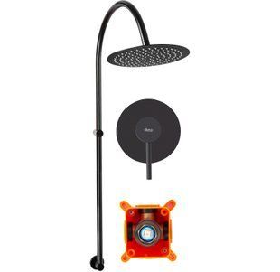 Душова система Rea Lugano black + BOX чорний матовий REA-P9301, Черный матовый