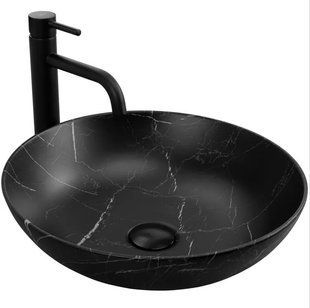 Умивальник Rea Fibo black matt накладний REA-U3301, Черный матовый