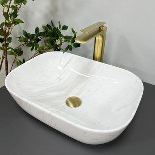 Умивальник (раковина) VBI RAVENNA MARBLE NATURE GLOSSY накладний, Мармур