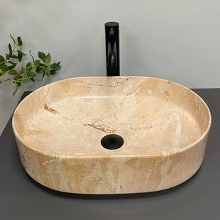 Умывальник VBI Verona 50 travertine glossy накладний VBI-011326, Бежевий