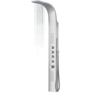 Душевая панель Corsan Samsara inox LED S003MSLLED, Нержавеющая сталь