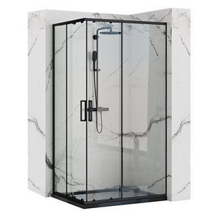 Душевая кабина Rea Punto 80x100 black REA-K4806, Черный/золото, Универсальная, прозрачный