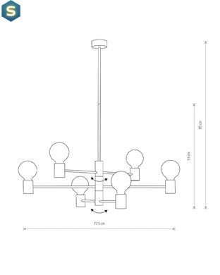 Люстра Nowodvorski 7932 Radius E27 6x60W IP20 Bl