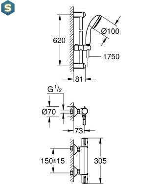 Термостат для душа Grohe Grohtherm 800 34565000
