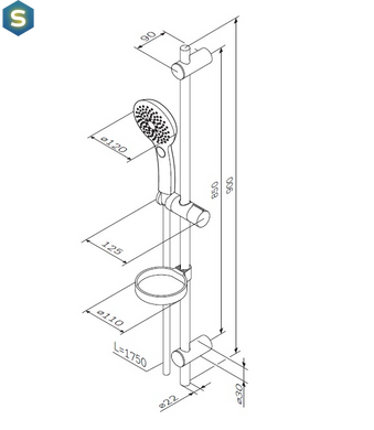Душевой гарнитур AM.PM Inspire V 2.0 F0150A000, Хром