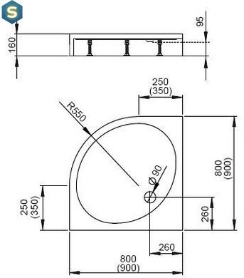 Душовий піддон Radaway Patmos A 80x80 Compact 4S88155-05