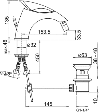 Змішувач для біде Paini F1 F1CR306, Хром