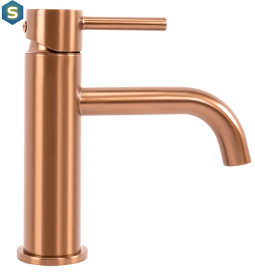 Смеситель для умывальника Rea Lungo brushed copper низкий REA-B1112, Теплый закат