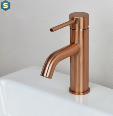 Смеситель для умывальника Rea Lungo brushed copper низкий REA-B1112, Теплый закат