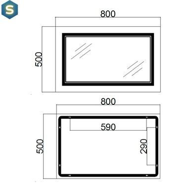 Зеркало Qtap Cardinal 500х800 с LED-подсветкой Touch, с антизапотеванием, с диммером температуры цвета (3000-6500K) Reverse QT0478C5080