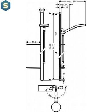 Душевой гарнитур Hansgrohe Rainfinity 130/150 см 3Je EcoSmartt хром 27674000