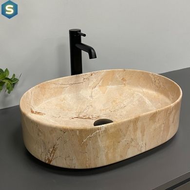 Умывальник VBI Verona 50 travertine glossy накладной VBI-011326, Бежевый