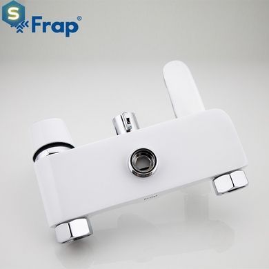 Душевая система Frap F2434, поворотный излив - переключатель на лейку, белый/хром, Хром