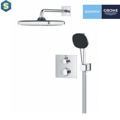 Душова система прихованого монтажу термостатична Grohe QuickFix Precision Grohtherm Cube 34882000, Хром