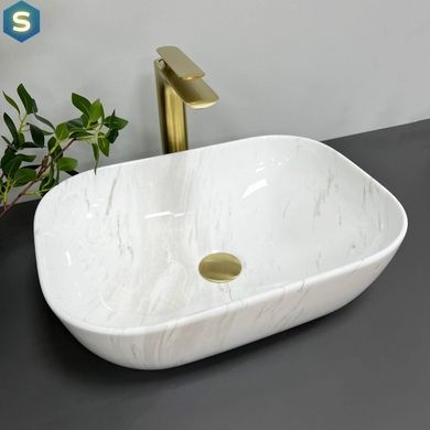 Умивальник (раковина) VBI RAVENNA MARBLE NATURE GLOSSY накладний, Мармур