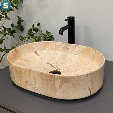 Умывальник VBI Verona 50 travertine glossy накладной VBI-011326, Бежевый