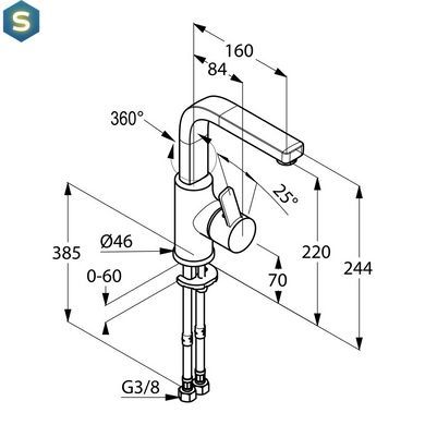 Змішувач для умивальника Kludi Zenta 420260575, Хром