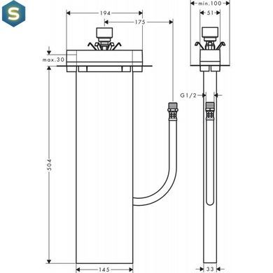 Скрытая часть для монтажа на ванну или плитку Hansgrohe Sbox 13560180