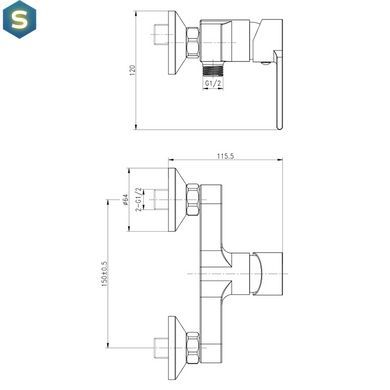 Смеситель для душа Cersanit Brasco S951-231
