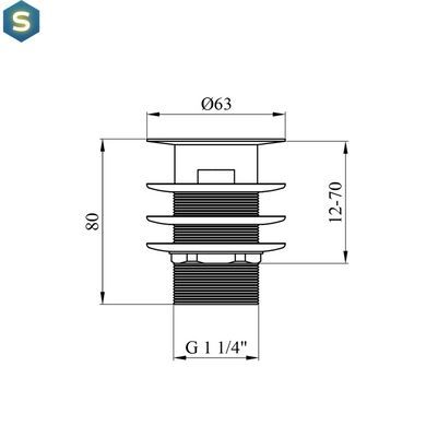 Донний клапан для раковини Kroner KRM - C962-1 1 1/4" з переливом CV022945, Хром